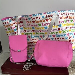Isaac Mizrahi bag SET specifically featuring his colorful "Love" print design